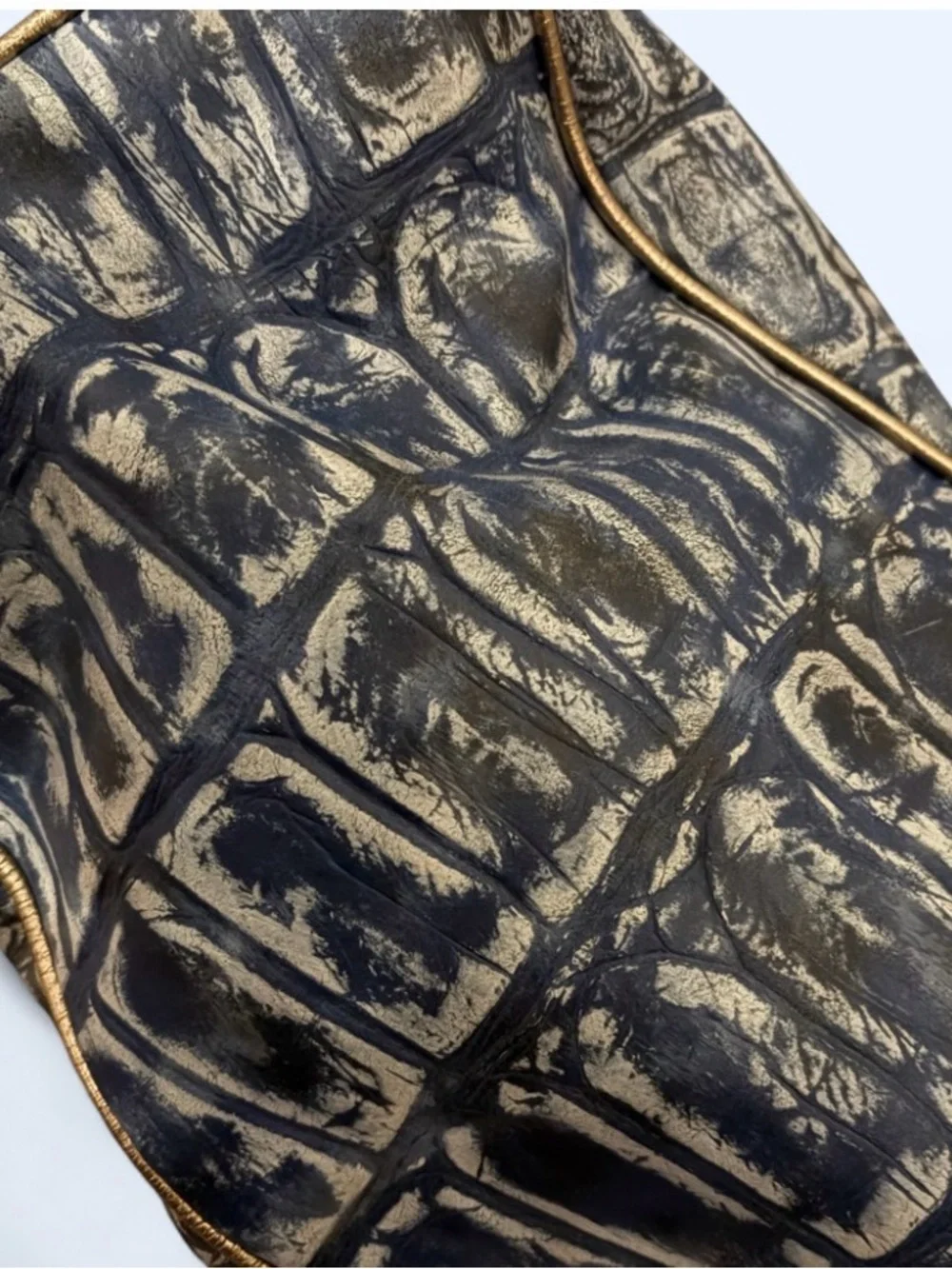 Arcadia Blue Croc-Embossed Tote Bag